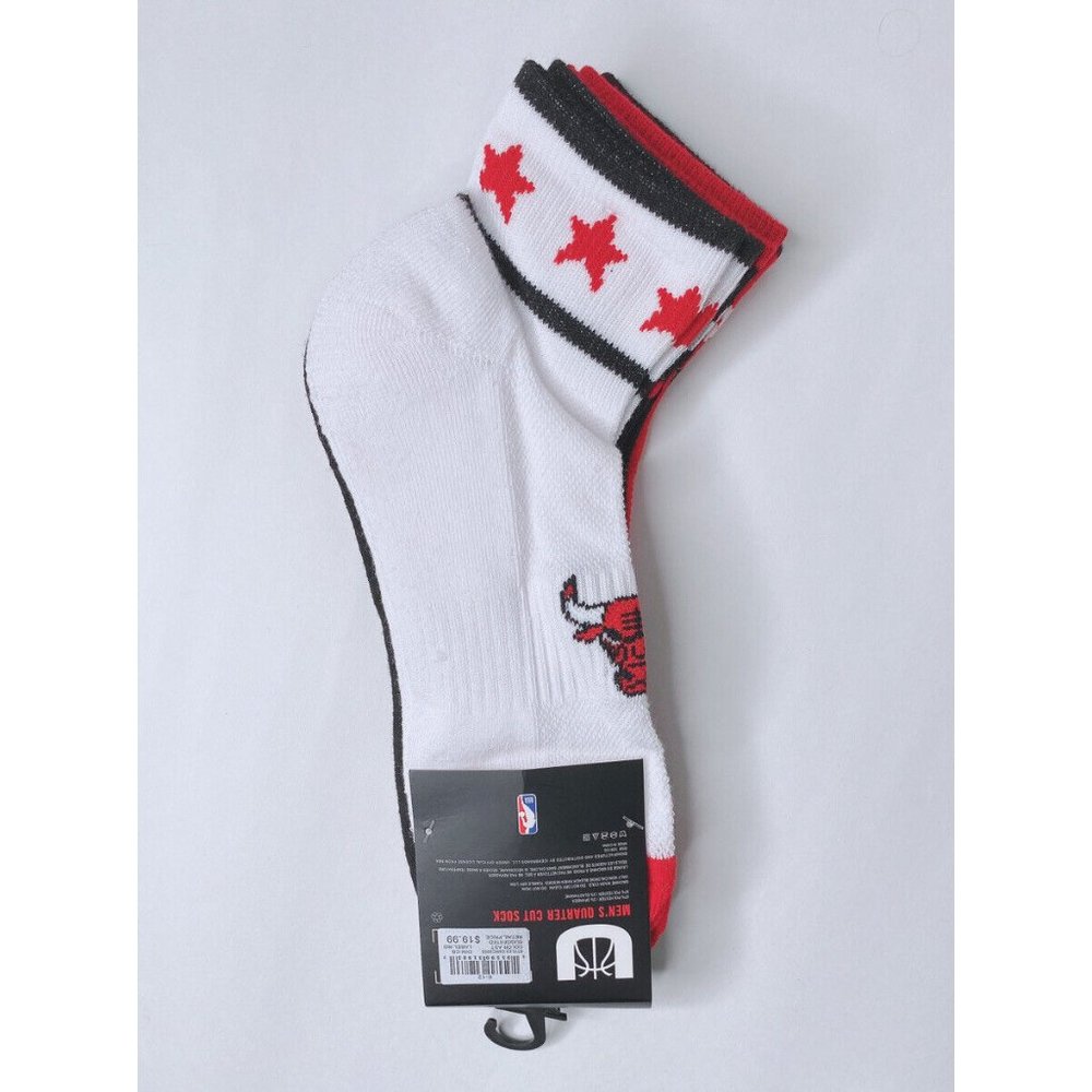 🔥The Bulls Socks Chicago Bulls Official NBA Clothing‎ Stars Bull Logo 3 Pair - Picture 3 of 5